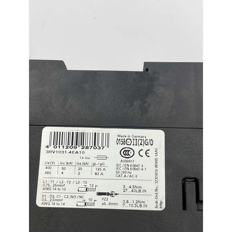 Wyłącznik silnikowy SIEMENS 3RV1031-4EA10