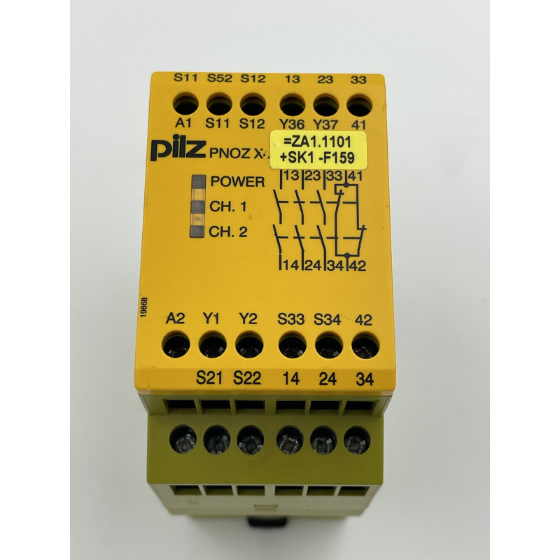 PILZ PNOZ X4 24VDC 3n/o 1n/c WYŁĄCZNIK AWARYJNY (TRUMPF Mat.nr: 351037)