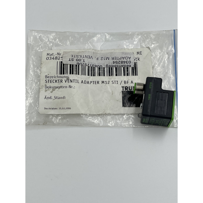 STECKER VENTIL ADAPTER M12 (TRUMPF Mat.nr: 0348254)