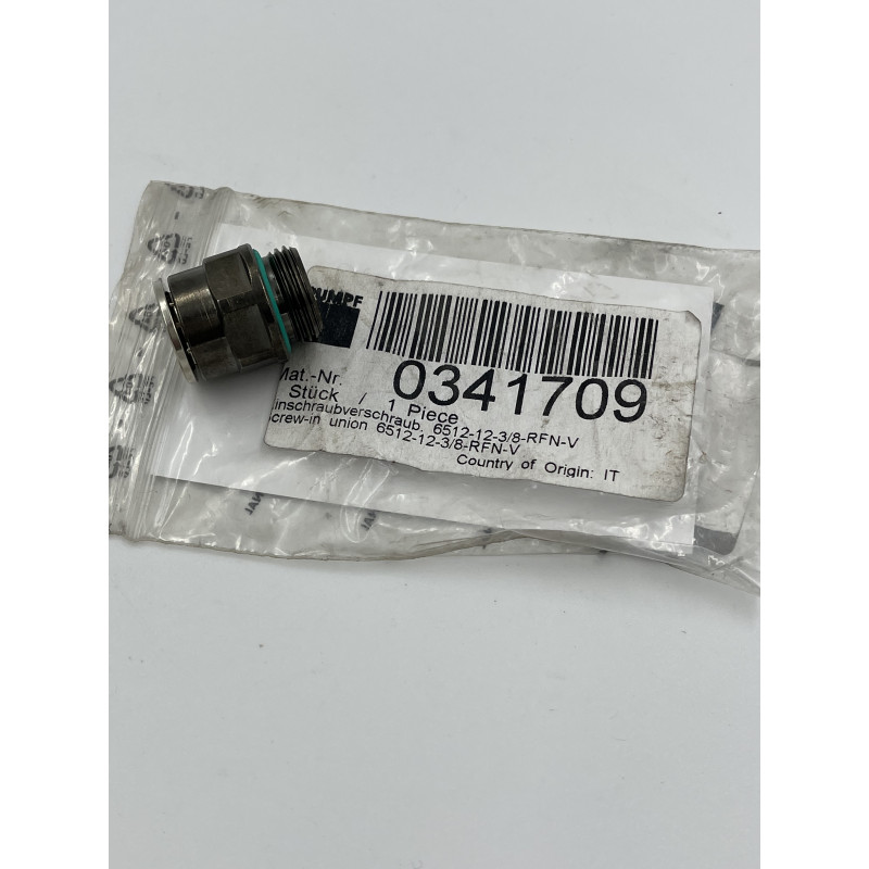 Screw-in union 6512-12-3/8-RFN-V (TRUMPF Mat.nr:0341709)