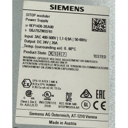 Zasilacz 3AC 24V 20A Siemens Sitop 6EP1436-3BA00