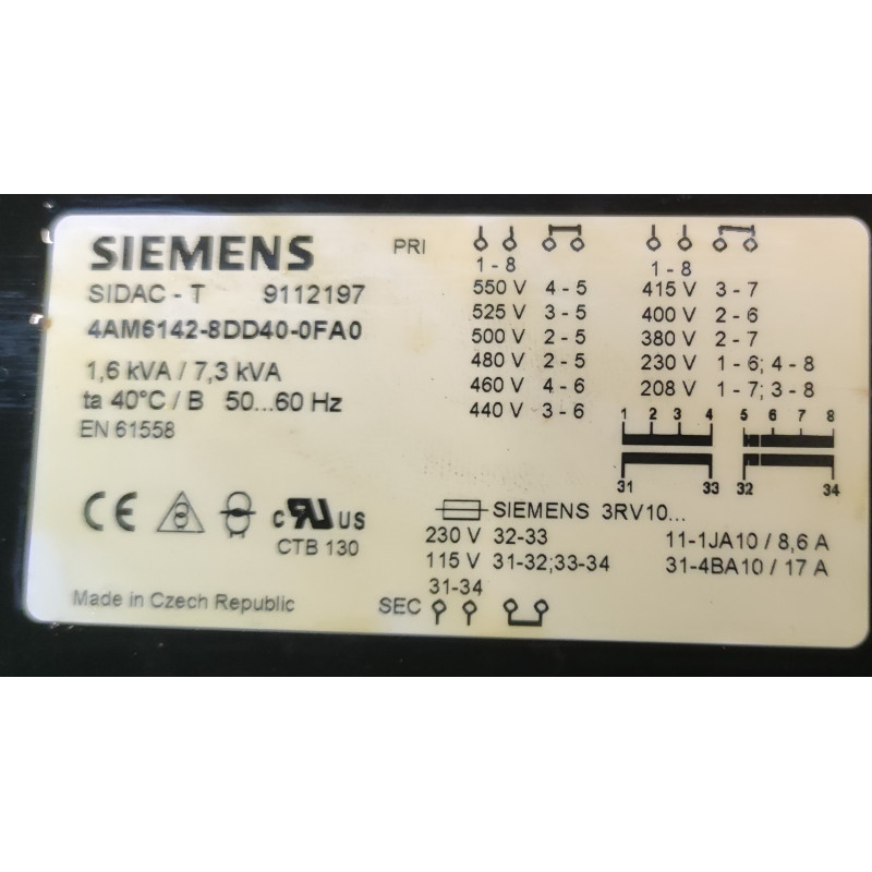 SIEMENS 4AM6142-8DD40-0FA0 TRANSFORMATOR