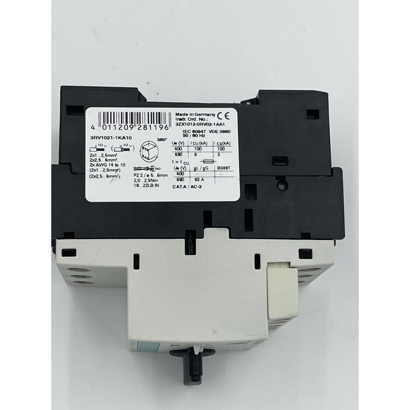 Wyłącznik silnikowy SIEMENS 3RV1021-1KA10