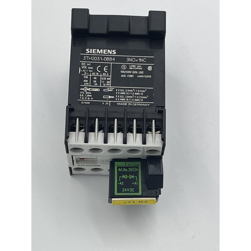 Stycznik SIEMENS 3TH2031-0BB4 Stycznik 3NO+1NC