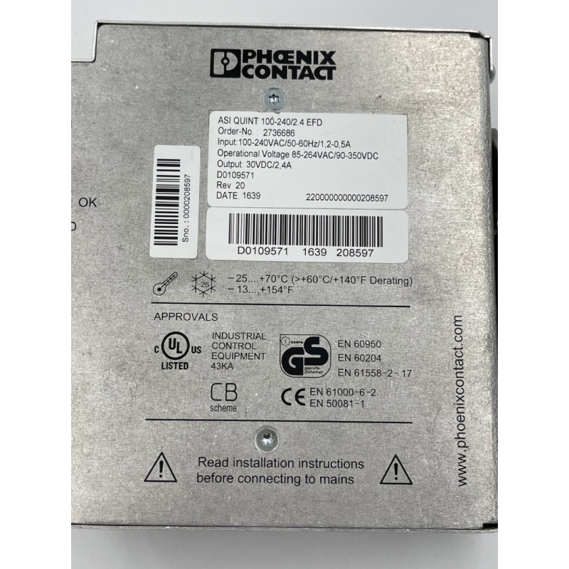 PHOENIX CONTACT ASI QUINT 100-240/2.4EFD 2736686